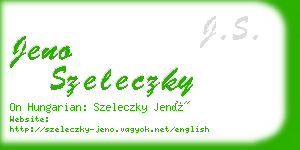 jeno szeleczky business card